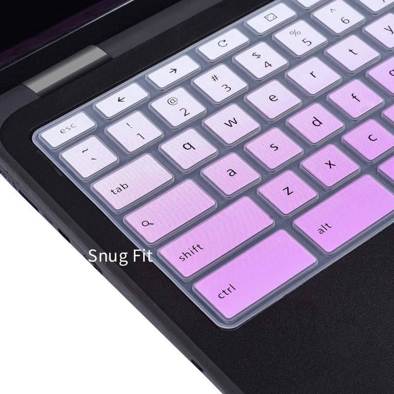 CaseBuy Dell Keyboard Cover for Chromebook 11.6" 3100 3110 3120 3180 3181 3189 5190 & Chromebook 13.3 3380 - Ombre Purple - Image 3